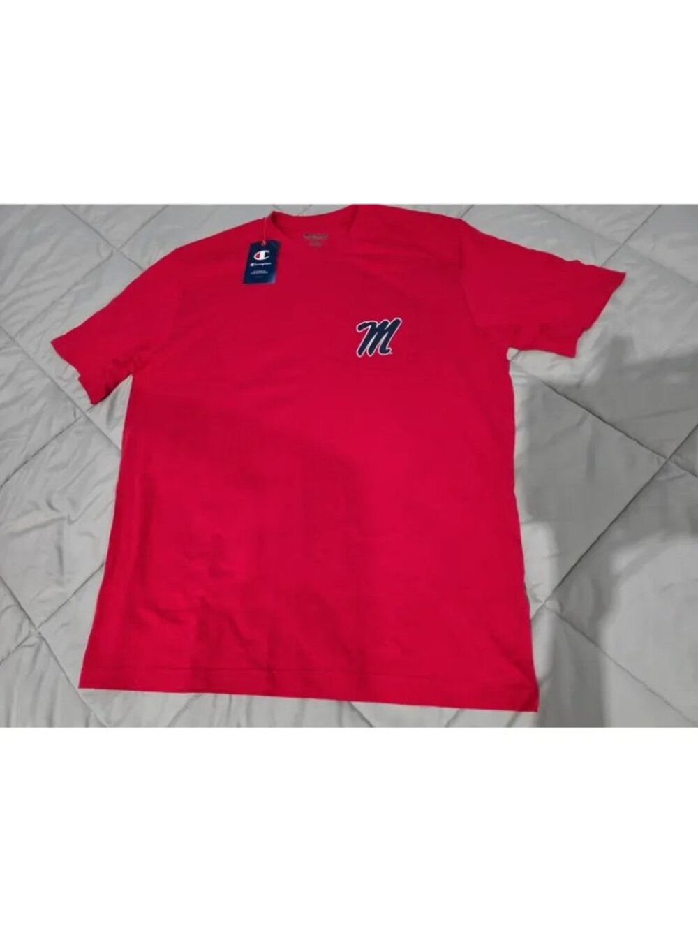 NWT Champion Ole Miss Rebels T-Shirt Adult XLarge Red Pocket Tee Football